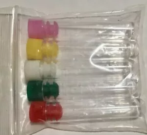 5 3 ml 2" + Kunststoff Reagenzgläser ECHT KLEIN 12 x55mm Deckel verschiedene Farbkappen - Bild 1 von 16