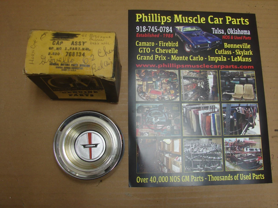 Volante con tapa de bocina nos GM 1959 1960 BEL AIR BISCAYNE CHEVROLET 283 348 Foto 1 de 4