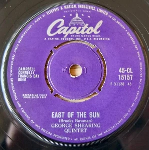 GEORGE SHEARING QUINTETT EAST OF THE SUN 7" KAPITOL (1959) SEHR GUTER ZUSTAND + JAZZ GT BRITIEN - Bild 1 von 3
