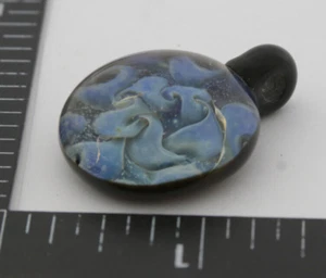 Jeremy Sinkus Glass Pendant Original Blue Abstract Handcrafted Shelburne Falls - Picture 1 of 4
