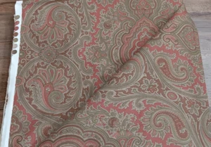 Ralph Lauren Paisley Fabric 10 Yards Elizabeth 1983 Brown Tan Brick Red Vintage - Picture 1 of 16