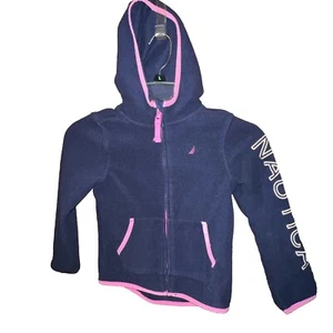 Nautica Girls Navy Blue Full Zip Long Sleeve Fleece Sweater Size S (6) - Picture 1 of 7