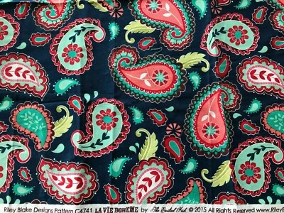 FQ Riley Blake C4741 La View Boheme La Tela de Pescado Acolchada Cuarto Graso Cachemira Foto 1 de 2