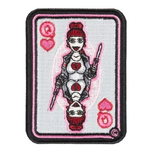 Queen Of Hearts Lady Biker Card Patch, Gambling Patches - Bild 1 von 4
