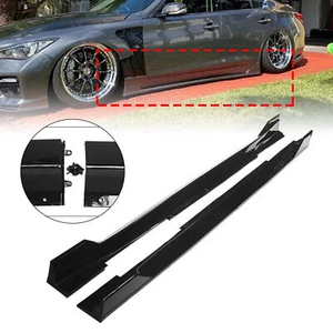Kit de cuerpo de extensión de faldón lateral inferior de puerta negro para Infiniti Q50 2014-23 2016 - Imagen 1 de 11