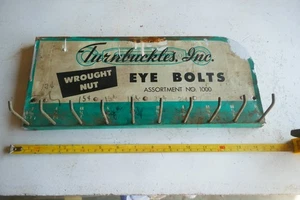 Vintage Metall Display Schild Spannschlösser Inc. Augenschrauben Posten 25-38-15 - Bild 1 von 4