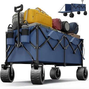 332L Folding Festival Trolley on Wheels Heavy Duty Camping Wagon Cart - Picture 1 of 3