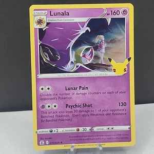 POKEMON Lunala 015/025 Celebrations 25th Anniversary Holo Rare Card NM-MINT - Picture 1 of 2