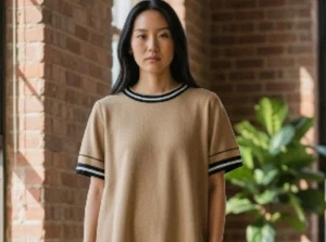 Suéter Top Banana Republic Manga Flutter Tostado Negro Borde Para Mujer’s Pequeño Para Mujer’s - Imagen 1 de 7