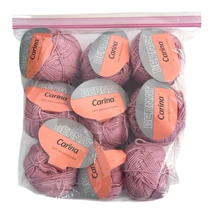 Bernat Carina 100% Mercerized Cotton Yarn Balls Color Pink Ashes of Roses 8307 - Picture 1 of 9