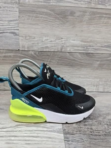 Nike Air Max 270 Shoes Youth Size 13C Black White Volt Sneakers AO2372-026 - Picture 1 of 11