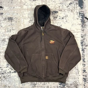Carhartt Canvas Coat J25 DKB Lined Brown Field Barn Jacket Men Sz 2XL USA Made - Picture 1 of 13