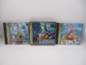 SEGA SATURN LUNAR 1 2 & Magic School 3Games Japan import SS NTSC-J Kadokawa