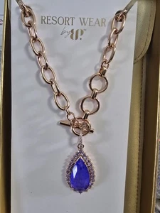 Bomb Party Resort Wear Necklace NK41584 “Oceanic Love” LC Lavender Flourite RG - Picture 1 of 9