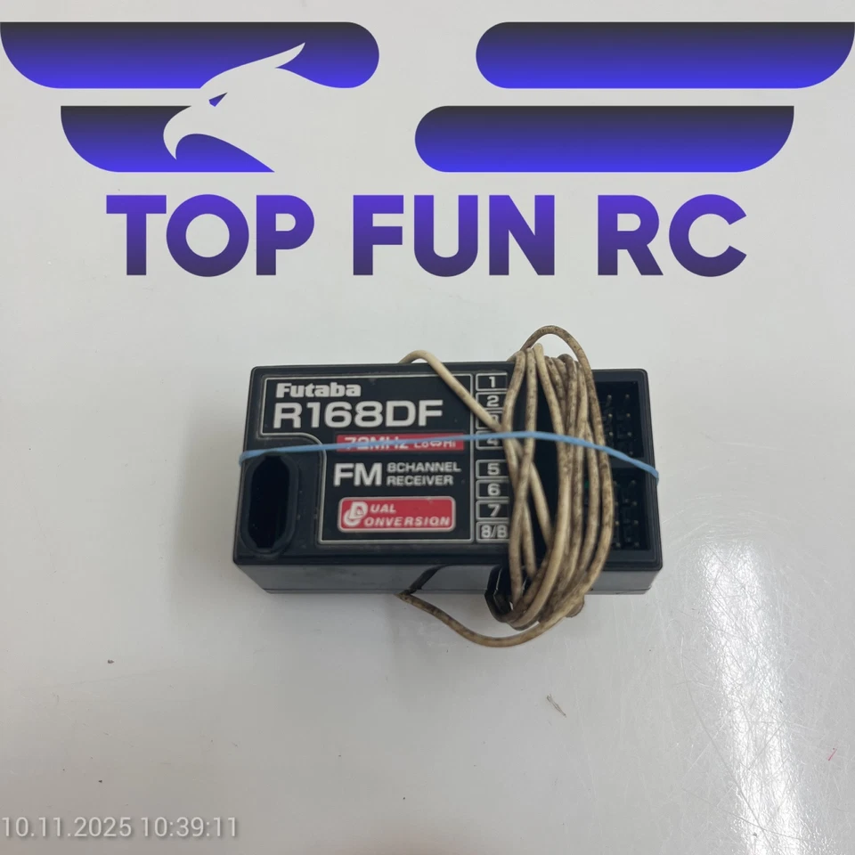 FUTABA R168DF 72MHz FM 8-CHANNEL RECEIVER DUAL CONVERSION FOR CARS/PLANES TESTED - Image 1 of 1