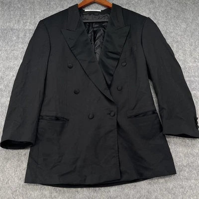 Hugo Boss Blazer Mens 42R Black Pure New Wool Super 100 One-Button Jacket Career - Image 1 of 4