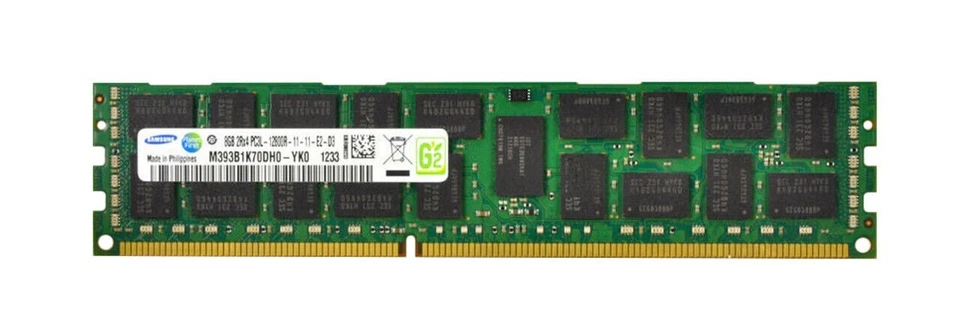 Samsung 8GB (1X8GB) 2RX4 PC3L-10600R DDR3 Server Memory M393B1K70DH0-YH9 - Image 1 of 1