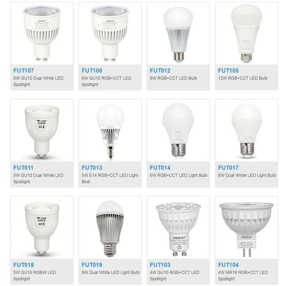 MiBoxer 2.4G Led Bulb GU10 E27 RGB+CCT Smart Light Wifi Remote Control Mi-light  - Image 1 of 4