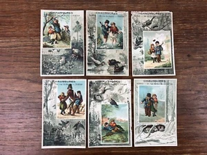 6x Chromos MAISON BONNE Tours SCENES D'ENFANTS Courbe Rouzet (circa. 1885) - Picture 1 of 3