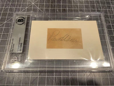PAUL WANER PITTSBURGH PIRATES SIGNED CUT BECKETT SLABBED - Image 1 of 2