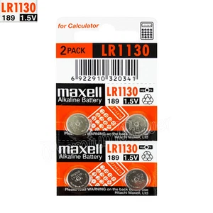 4 x Maxell Alkaline LR1130 batteries 1.5V LR54 189 389 SR1130SW AG10 Pack of 2 - Picture 1 of 1