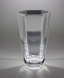Tiffany & Co. 1988 Frank Lloyd Wright Hex Clear Crystal Vase - Picture 1 of 15