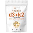 Micro Ingredients Vitamin D3 5000 IU with K2 100 mcg (300 Soft-Gels)