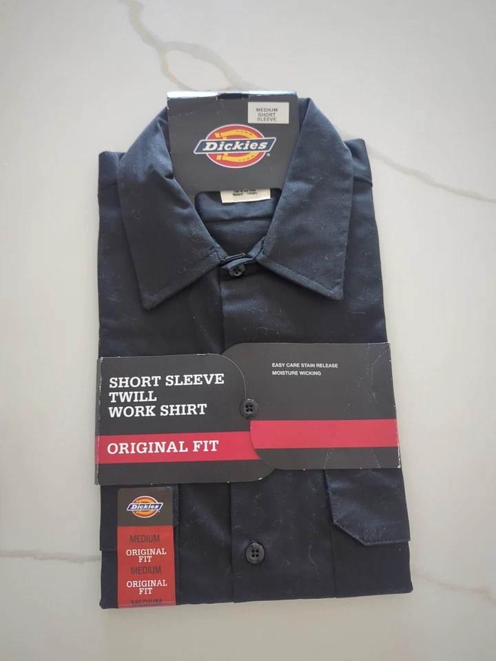 Dickies Short Sleeve Black Work Shirt Size Medium 1574bk
