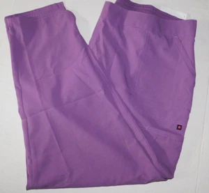 Pantalon gommage femme violet 3XL slim plat devant taille fendue cheville - Photo 1/5