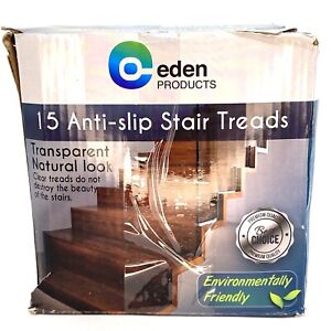 EdenProducts Transparent Non-Slip Carpet Stair Treads Wooden Steps 15 cou 32”x4”