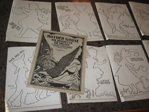 SET OF 12 1923 MOTHER GOOSE SILHOUETTE DESIGNS BY PENNY ROSS IDEAL SCHOOL SUPPLY - Picture 1 of 5
