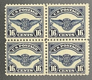 SCOTT #C-5 16c DARK BLUE BLOCK OF 4, MOG-NH, FINE+ & POST OFFICE FRESH-CAT $480 - Picture 1 of 2