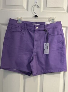 Nuovo con etichetta! ZENANA pantaloncino pantaloncino lavanda vita alta elasticizzato donna XL - Foto 1 di 6