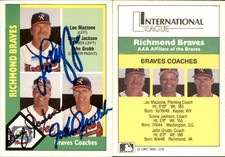 Leo Mazzone John Grubb Sonny Jackson Signed 1990 CMC Card Braves Autp