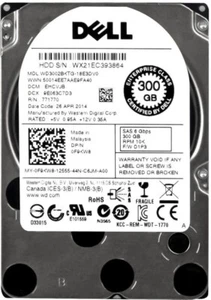 Hard Drive Dell 0F9KW8 F9KW8 WD3002BKTG 300GB 10000RPM 32MB SAS-2 2.5'' Inch - Picture 1 of 3