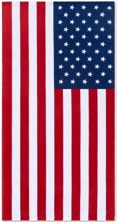 Toalla de playa bandera estadounidense 30"x60" hecha en Brasil Foto 1 de 1