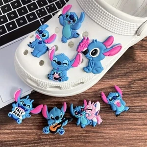 Set of 8 Disney Stitch-Themed Shoe Charms Featuring Adorable Cartoon Designs - Picture 1 of 3