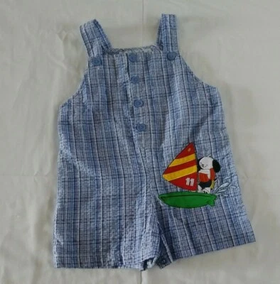 Mameluco corto Samara vintage 24 meses niño Jon Jon Seersucker perro barco guinga Foto 1 de 4