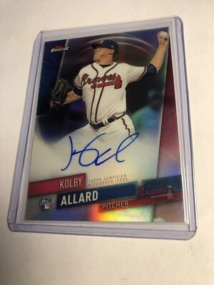 2019 Topps Finest Kolby Allard Rookie Autograph  #FA-KA RC Atlanta Braves - Image 1 of 2