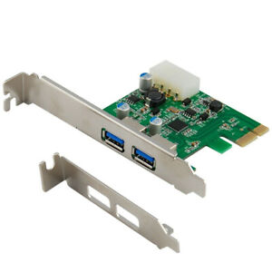 2-Port USB 3.0 PCI-Express PCIe Adapter Controller Card ~ Low Profile