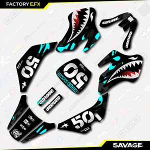 Black & Cyan Savage Camo Racing Graphics kit Fits 00-06 Suzuki JR50 JR 50 Decal - Bild 1 von 5