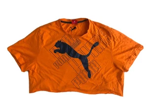  T-Shirt orange Puma kurz geschnitten grob geschnitten übergroß Grafik Größe 6 8 10 12 Festival - Bild 1 von 20