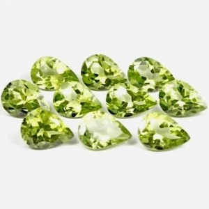 Wholesale Lot of 6x4mm Pear Facet Cut Natural Peridot Loose Calibrated Gemstone - Picture 1 of 7