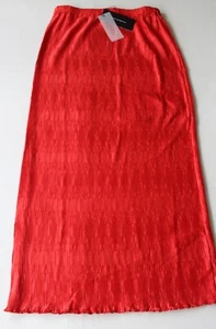 Scarlet Red French Connection Moira Pleated pull on maxi skirt - Small - BNWT - Picture 1 of 6