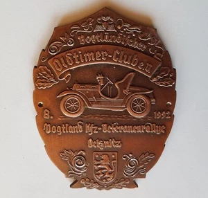 Motorsport Plakette Vogtländischer Oldtimer Club Oelsnitz 1992 Automobilia - Bild 1 von 2