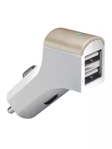 Case Logic 2.4A Dual-USB Car Charger with Micro-USB Cable (Gold/White) - Picture 1 of 2