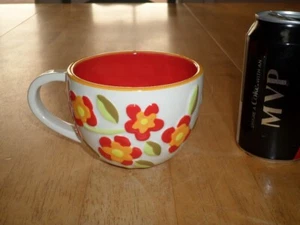 STARBUCKS COFFEE - [3-D] ABSTRACT COLORED FLOWERS, Ceramic Coffee Cup, VINTAGE - Picture 1 of 10