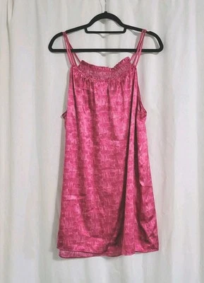 Oscar De La Renta Chemise Nightie Size Lg Fuchsia Maroon Romantic Pink Label - Image 1 of 4
