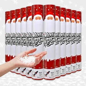 Fiesta Poppers Copos de Nieve Confeti Cañón 12 Pack Navidad Confeti Popper 12... - Imagen 1 de 7