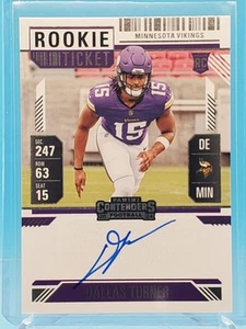2024 Contenders Dallas Turner Rookie Ticket On Card Auto Minnesota Vikings #123 - Picture 1 of 2